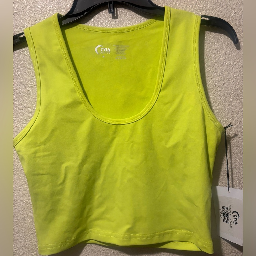 ZYIA Neon Yellow Fitted Sleeveless Tank Top